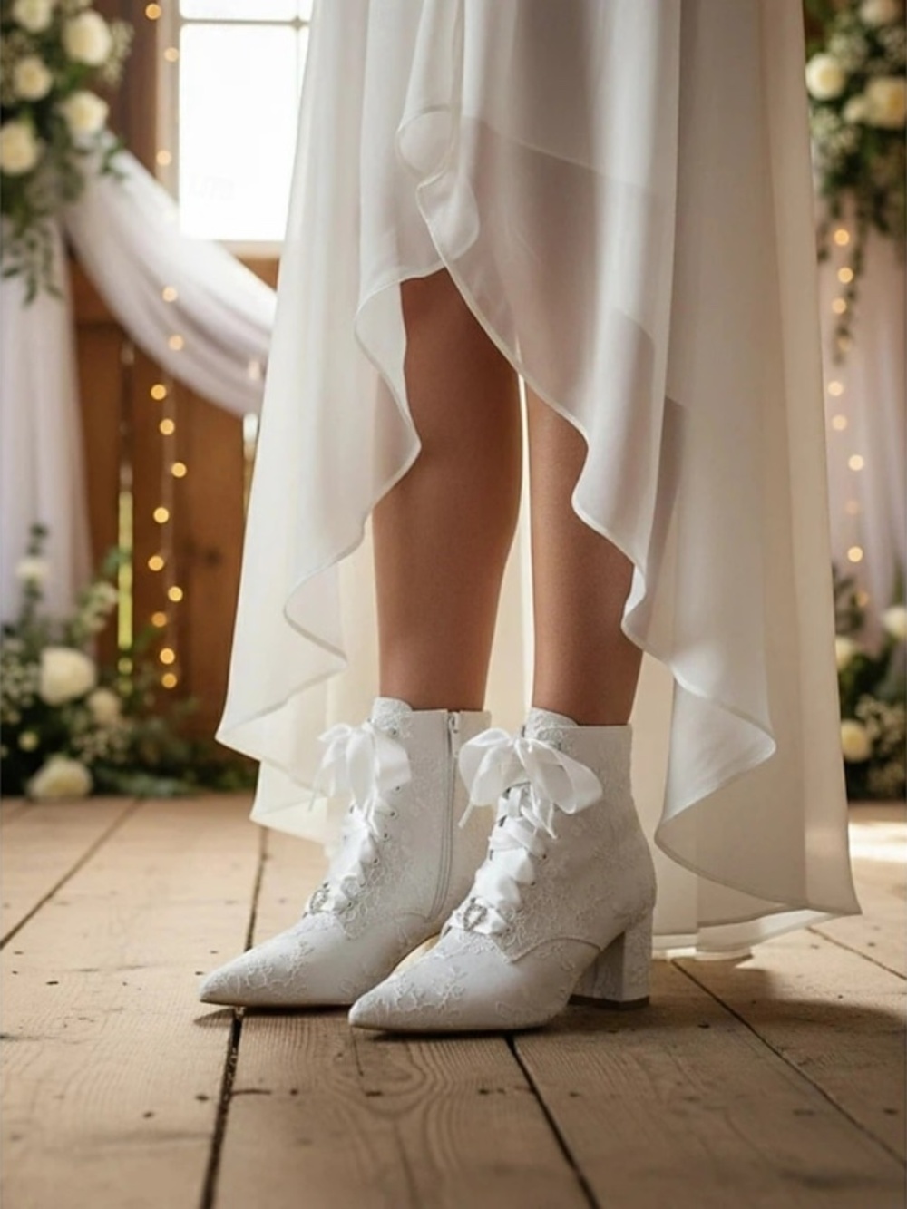 Ivory lace booties - Fancy and Fun!